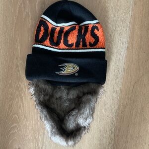 Anaheim Ducks Beanie Mens OS Black Orange Bearded Patrick Eaves Hockey Adult NEW